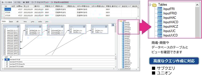 image02_queryxReportのクエリ機能画面（各テーブルの連携）